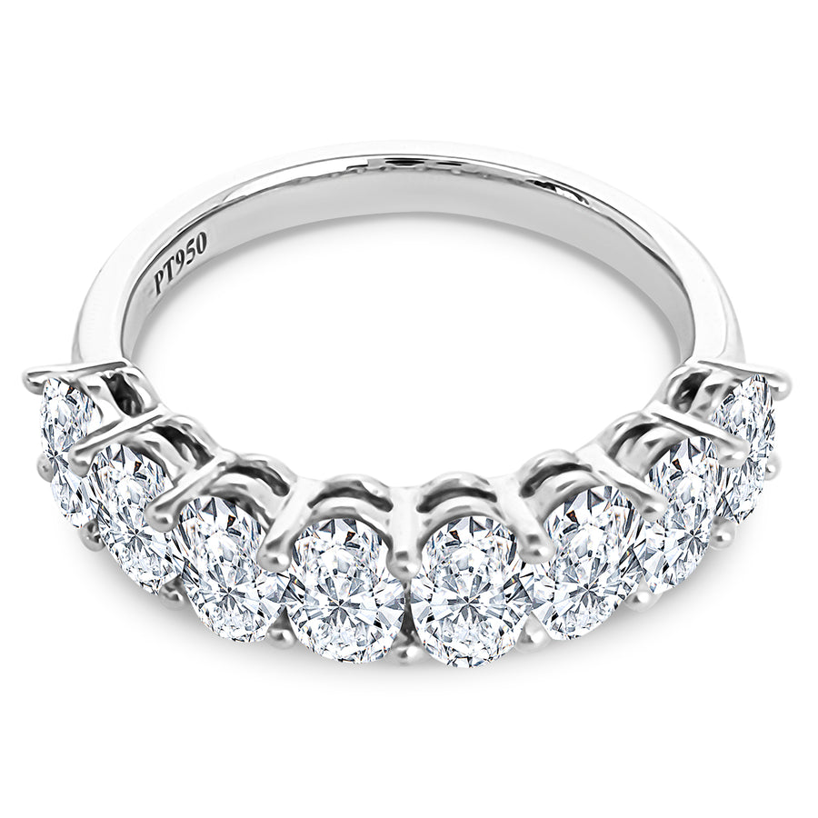 Stunning Wedding Band, 2.4cts oval cut gemstones