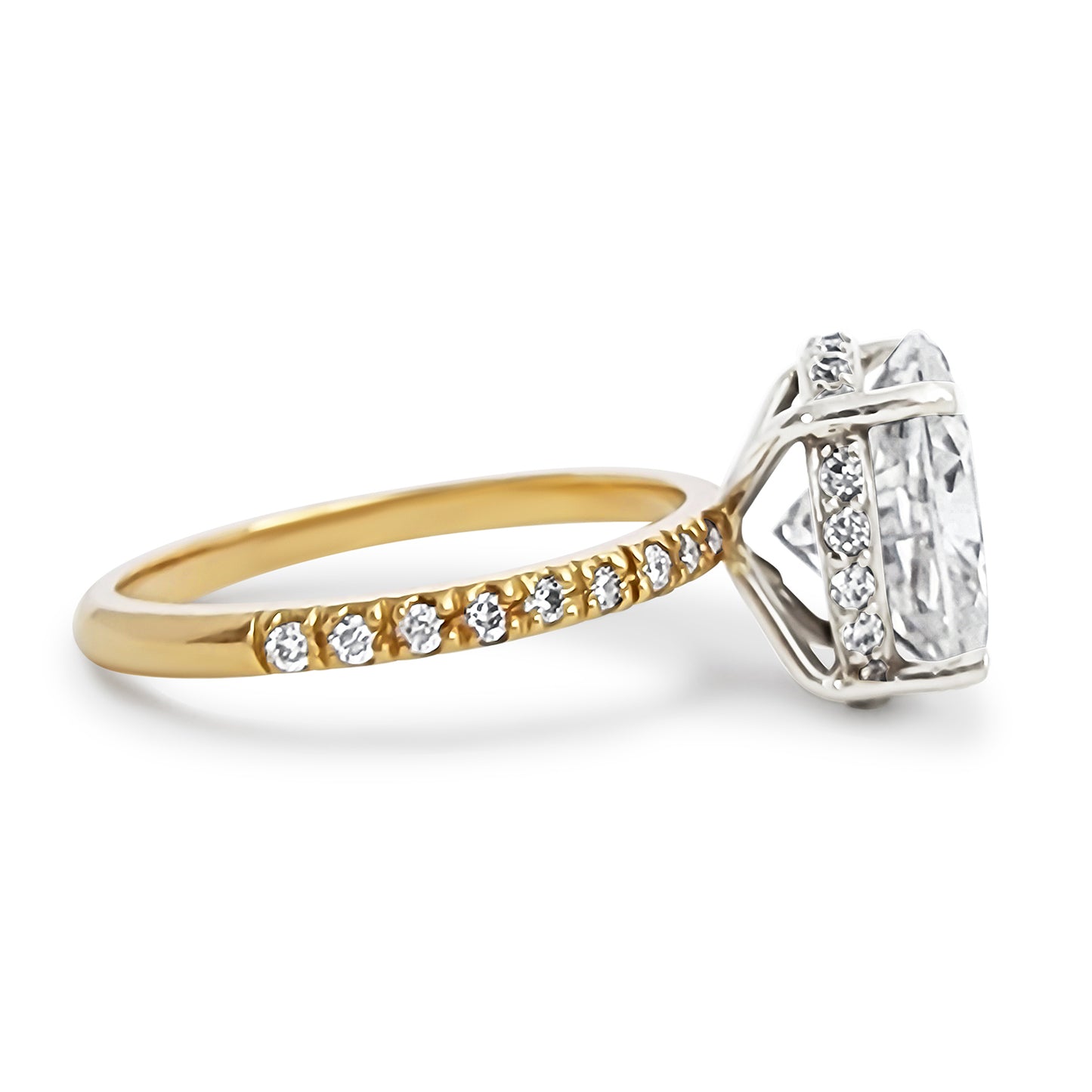 Oval 3.4ct Engagement Ring Choose Lab Diamonds or Moissanite