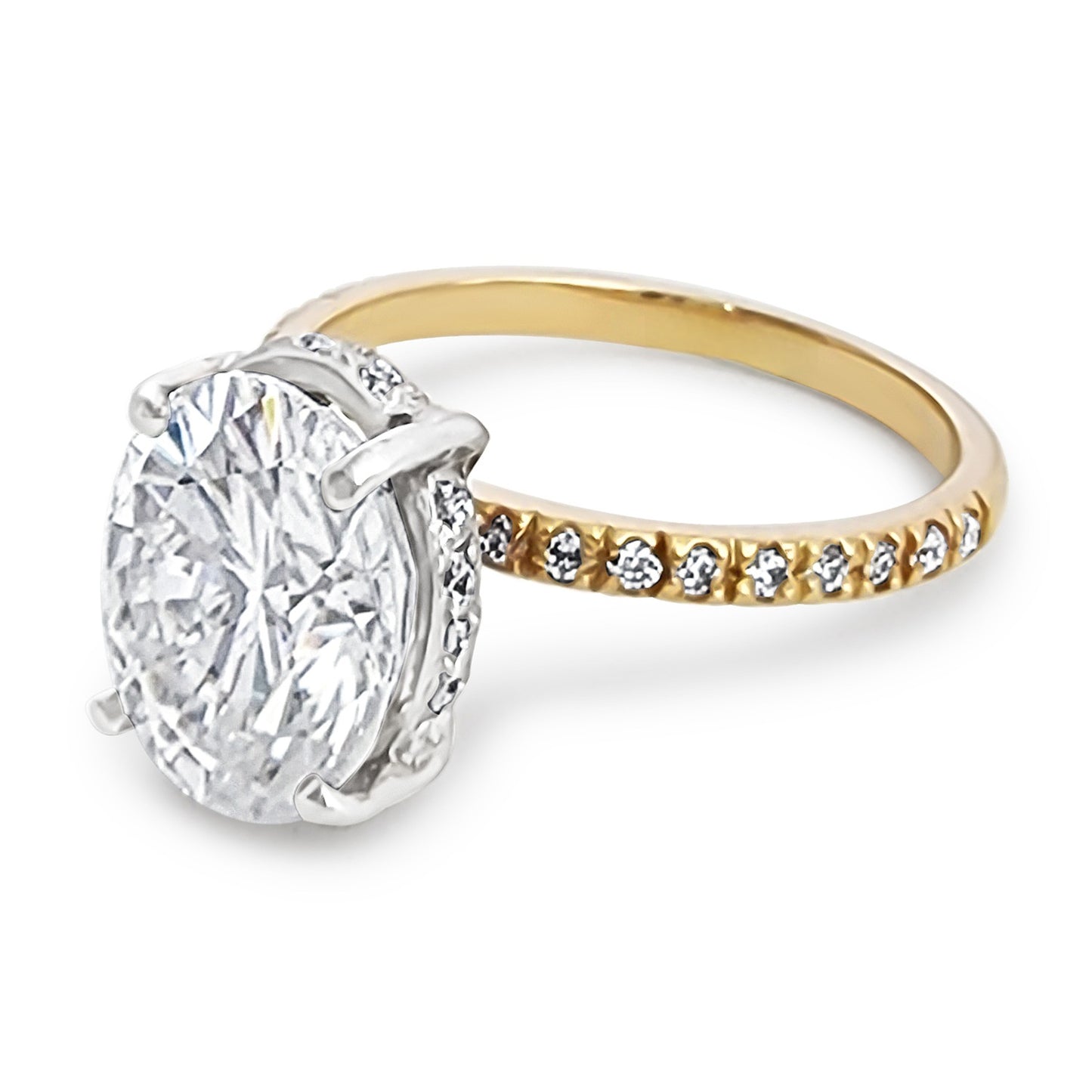 Oval 3.4ct Engagement Ring Choose Lab Diamonds or Moissanite