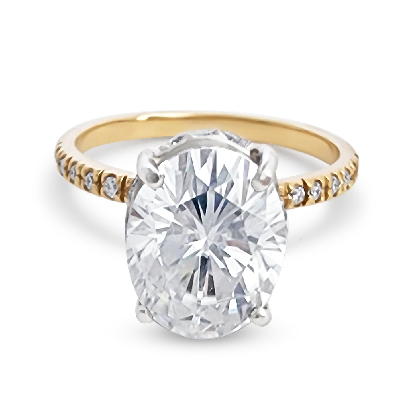 Oval 3.4ct Engagement Ring Choose Lab Diamonds or Moissanite