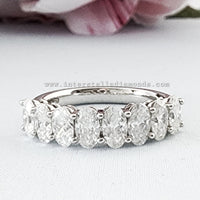 Stunning Wedding Band, 2.4cts oval cut gemstones view 1