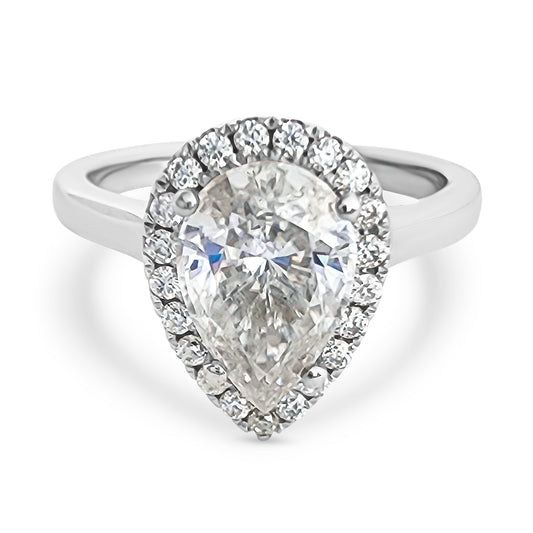 Pear cut, halo 1.72ct Engagement Ring