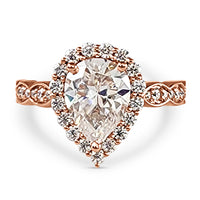 Pear cut, halo 2.5ct Antique Engagement Ring view 1