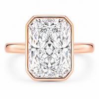 Radiant cut 3ct Bezel set Engagement Ring view 2