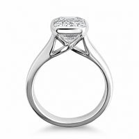 Radiant cut 3ct Bezel set Engagement Ring view 9