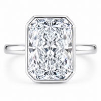 Radiant cut 3ct Bezel set Engagement Ring view 3