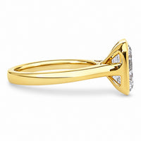 Radiant cut 3ct Bezel set Engagement Ring view 5