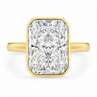 Radiant cut 3ct Bezel set Engagement Ring view 1