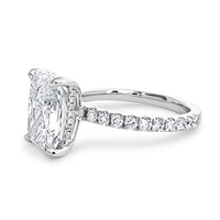 Radiant cut 4.35ct Engagement Ring. Lab Diamond or Moissanite view 2