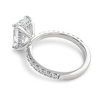 Radiant cut 4.35ct Engagement Ring. Lab Diamond or Moissanite view 3