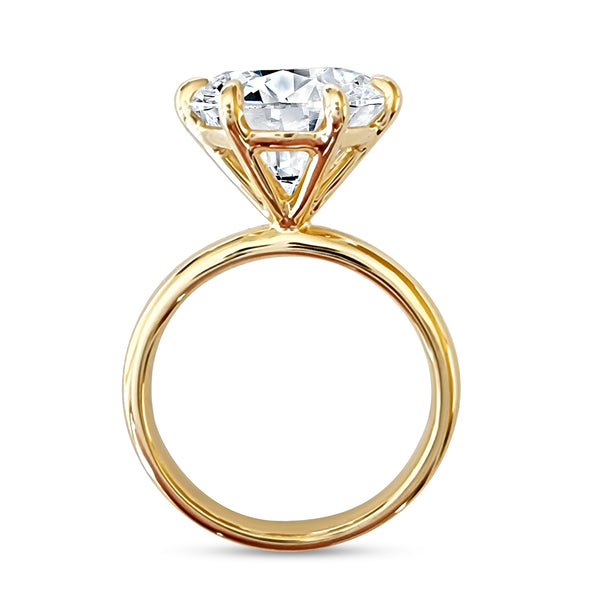 Solitaire 4ct Round Brilliant Cut Engagement Ring Choose Lab Diamond or Moissanite
