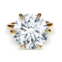 Solitaire 4ct Round Brilliant Cut Engagement Ring Choose Lab Diamond or Moissanite view 2