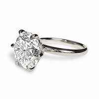 Solitaire 4ct Round Brilliant Cut Engagement Ring Choose Lab Diamond or Moissanite view 4