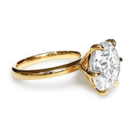Solitaire 4ct Round Brilliant Cut Engagement Ring Choose Lab Diamond or Moissanite view 3
