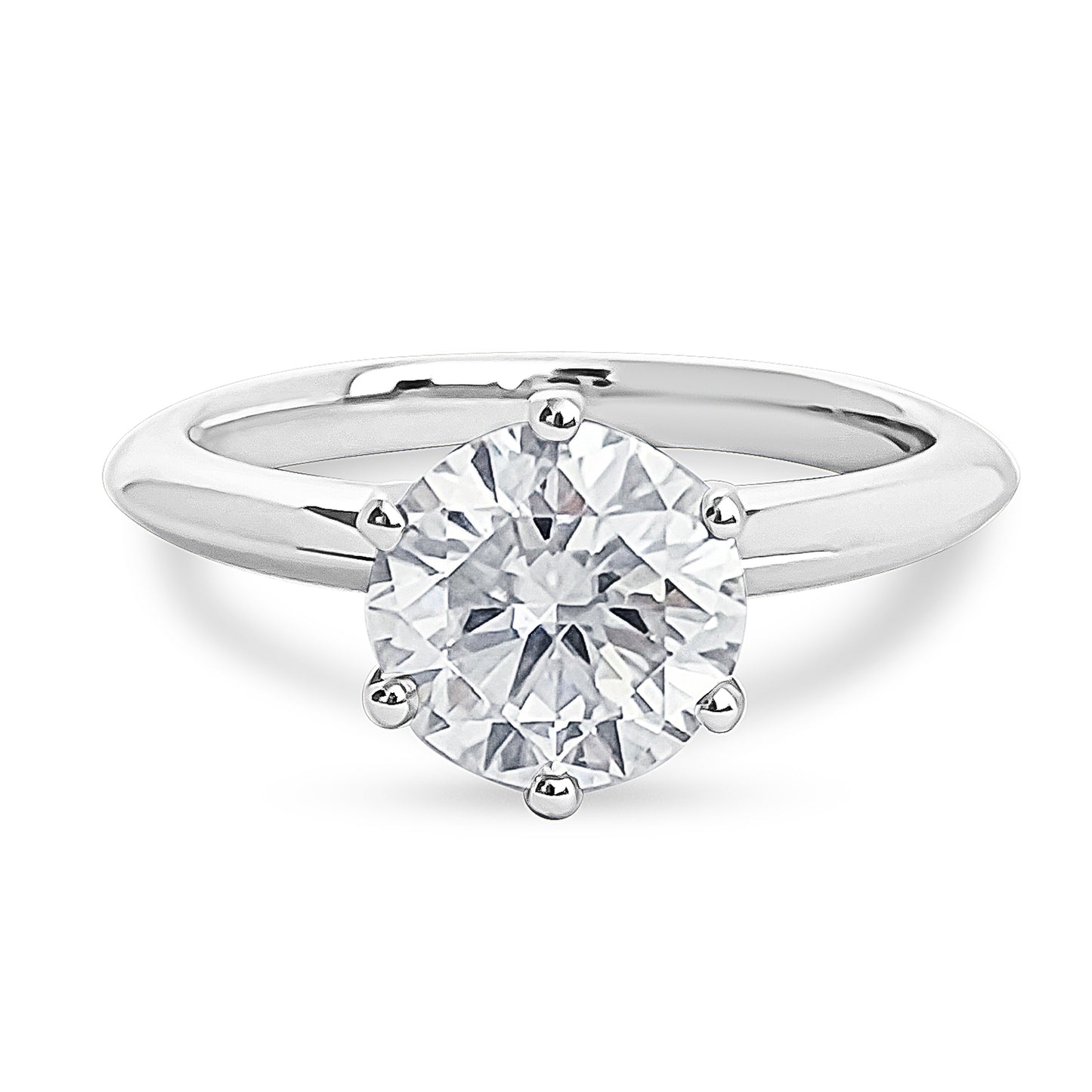 Solitaire 1.5ct Engagement Ring Choose Lab Diamond or Moissanite