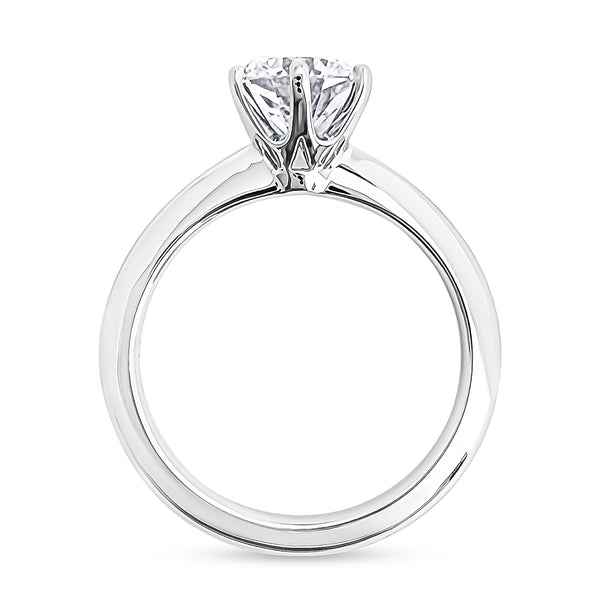 Solitaire 1ct Engagement Ring Choose Lab Diamond or Moissanite