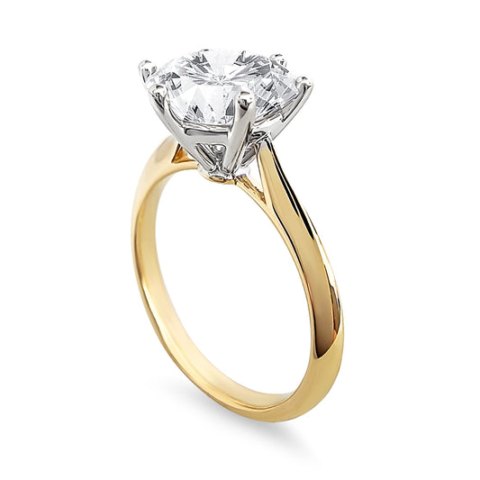Solitaire 3.5ct Engagement Ring Choose Lab diamond or Moissanite