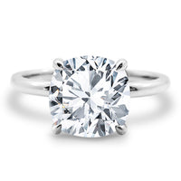 Cushion Cut Solitaire 2.95ct Engagement Ring. Lab Diamond or Moissanite view 1