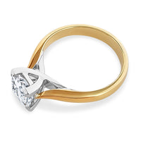 Princess cut 1ct Solitaire Engagement Ring. Choose Moissanite or Lab-Diamond view 3