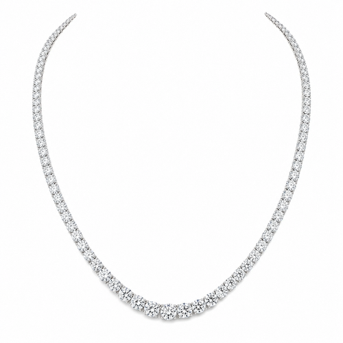 Tennis Necklace, Moissanite Gemstones