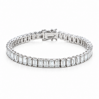 Tennis Bracelet 12ct Emerald Cut view 1