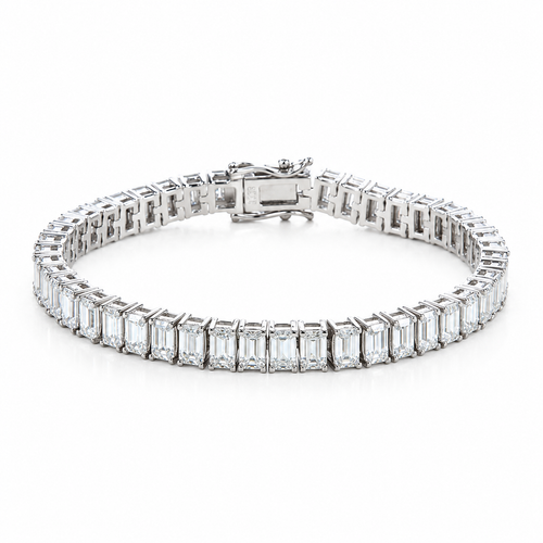Tennis Bracelet 12ct Emerald Cut
