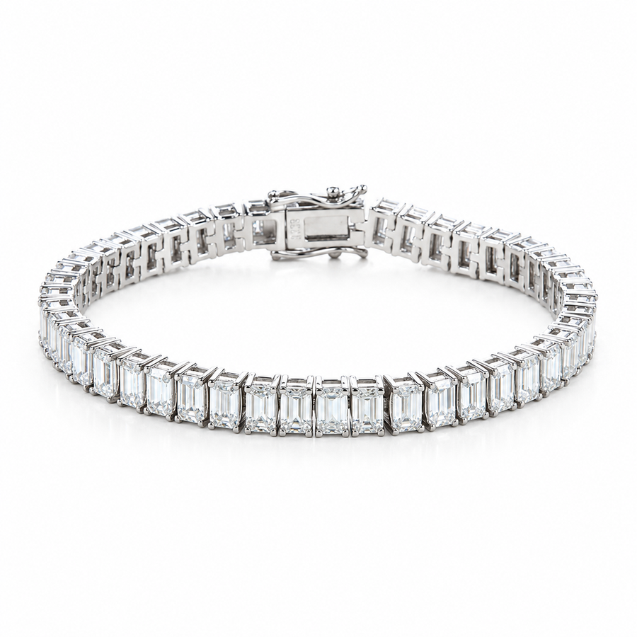 Tennis Bracelet 12ct Emerald Cut