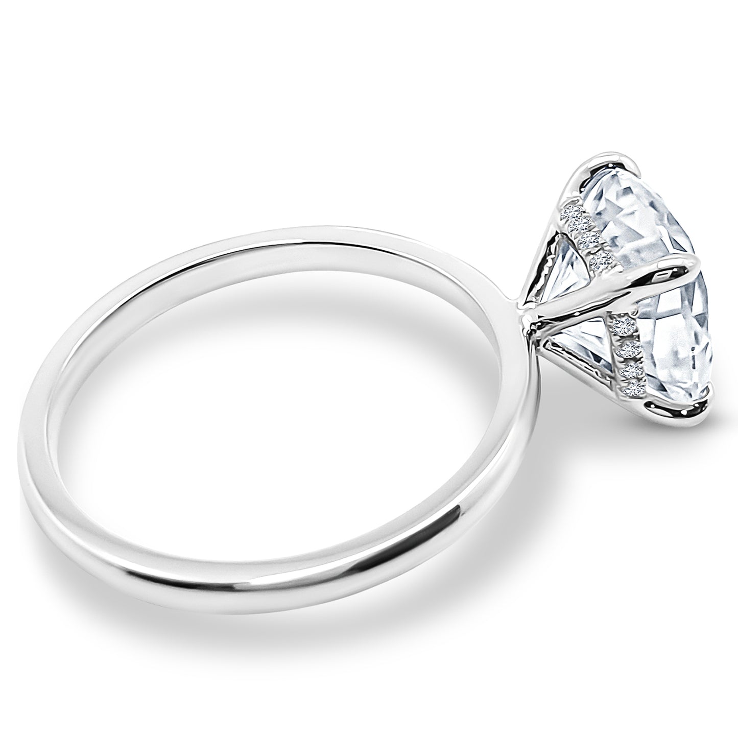 Cushion Cut Solitaire 2.95ct Engagement Ring. Lab Diamond or Moissanite