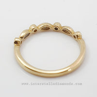 Fine wedding ring or stacker ring.10k yellow and natural diamonds. view 4