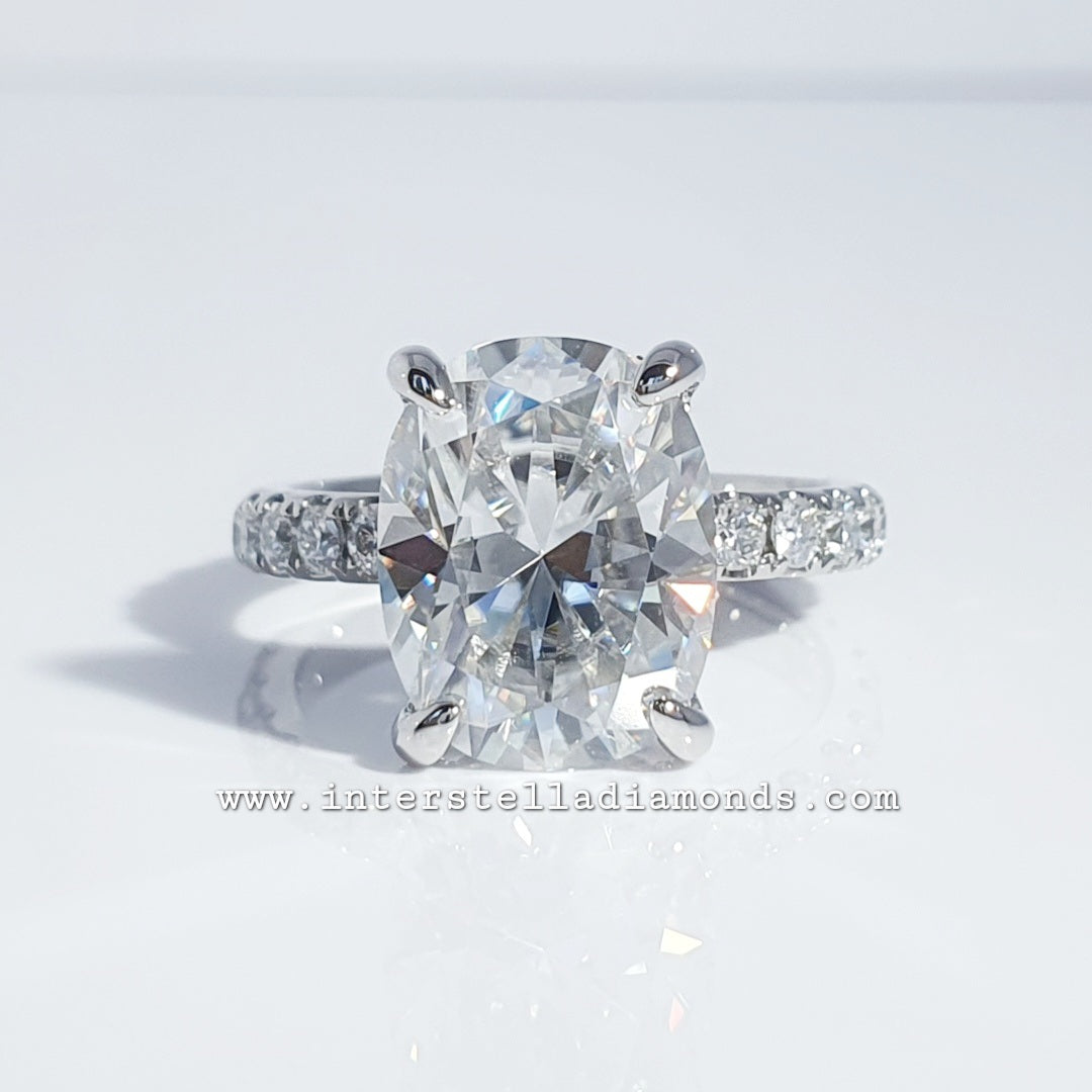 Cushion Cut, Elongated Cushion 5.75ct Engagement Ring