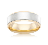 2 Tone Men's Wedding Rings view 1